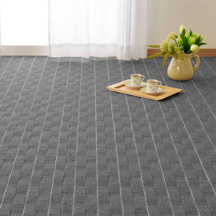 カーペットラグ江戸間6畳平織カーペットメテオ抗菌防臭カット可