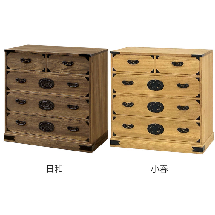 総桐民芸たんす幅75cm4段焼桐調オイル仕上げ