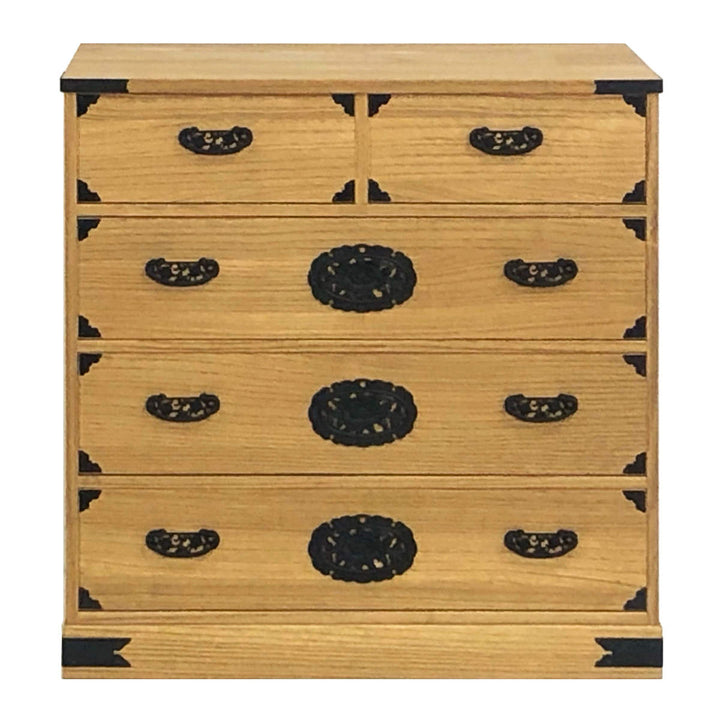 総桐民芸たんす幅75cm4段焼桐調オイル仕上げ