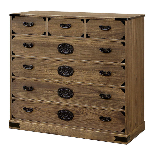 総桐民芸たんす幅100cm5段焼桐調オイル仕上げ