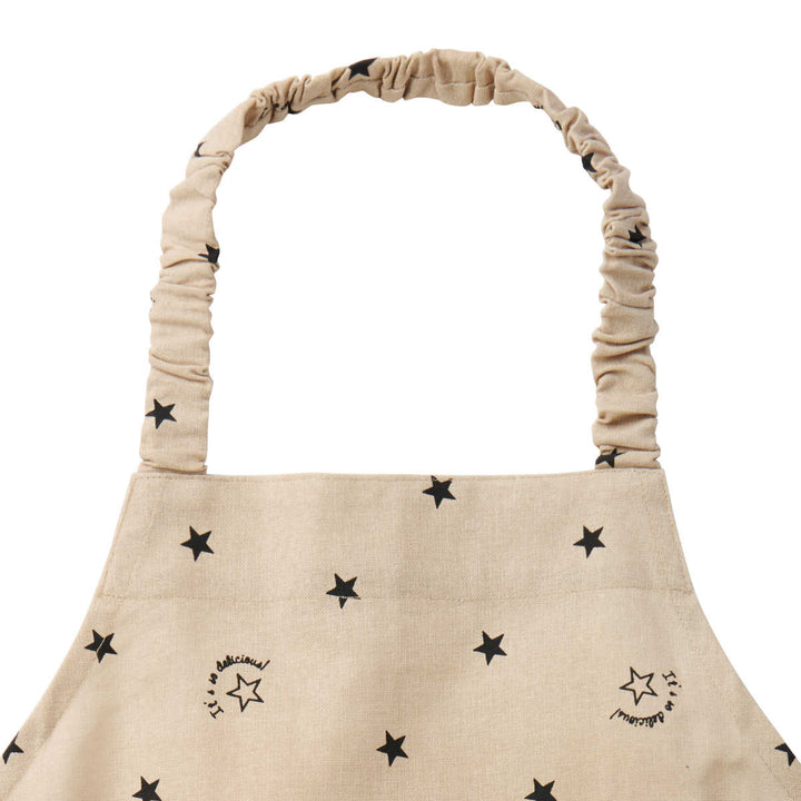 エプロンキッズ3点セット綿100％ポケット付きケイト星柄