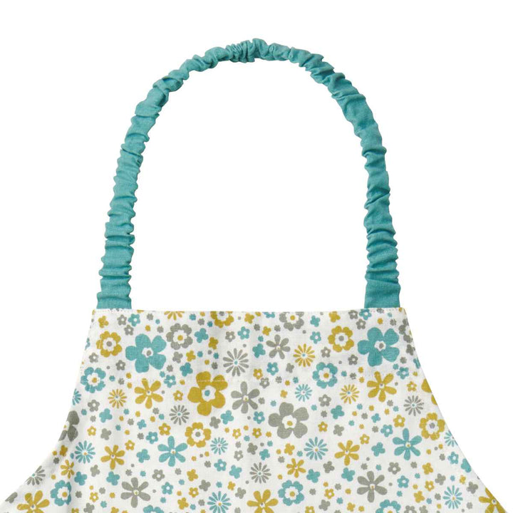 エプロンキッズ3点セット綿100％ポケット付きリサ花柄