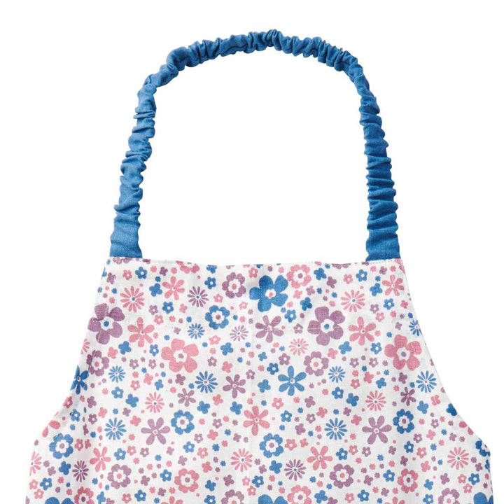 エプロンキッズ3点セット綿100％ポケット付きリサ花柄