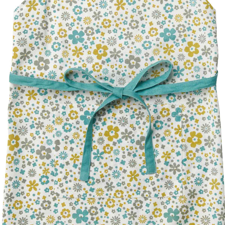 エプロンキッズ3点セット綿100％ポケット付きリサ花柄