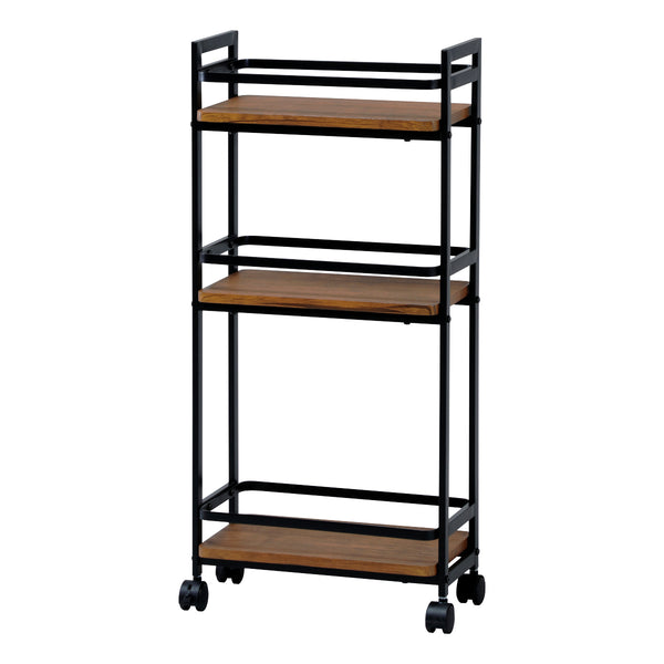 キッチンワゴン幅39cm3段スリムヴィンテージ調