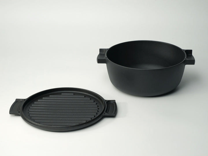 両手鍋23cm深型IH対応ovject鋳物ホーロー両手鍋日本製