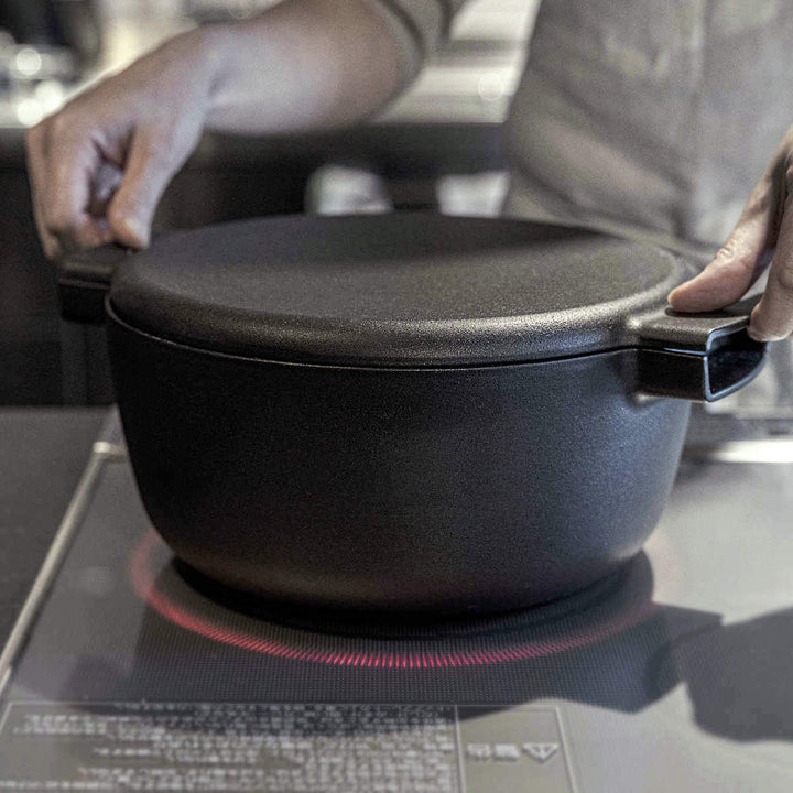 両手鍋23cm深型IH対応ovject鋳物ホーロー両手鍋日本製