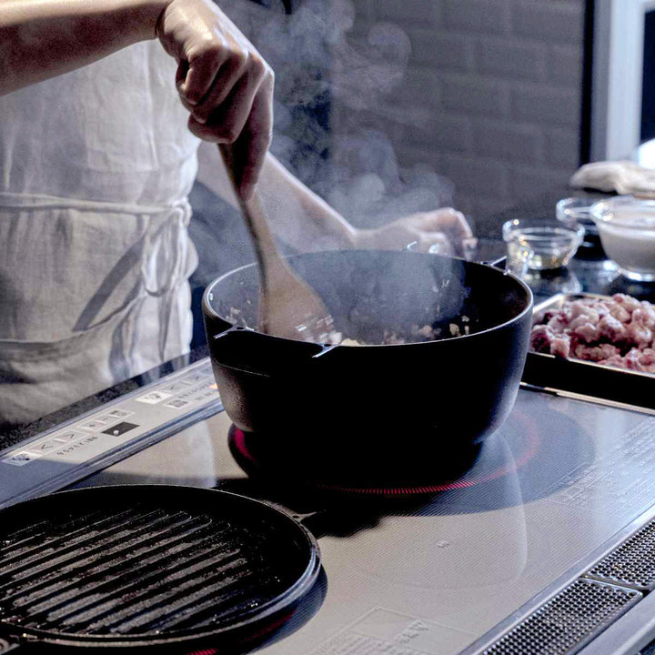 両手鍋23cm深型IH対応ovject鋳物ホーロー両手鍋日本製