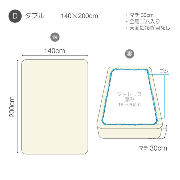 ボックスシーツFabtheHomeダブルエアリーパイルパイル地