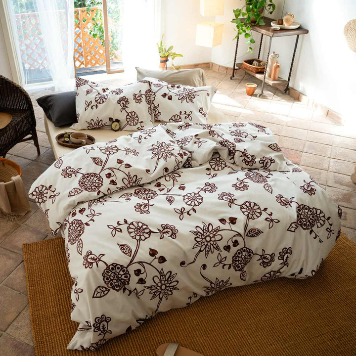 掛け布団カバーFabtheHomeダブルエイジア花柄綿100％