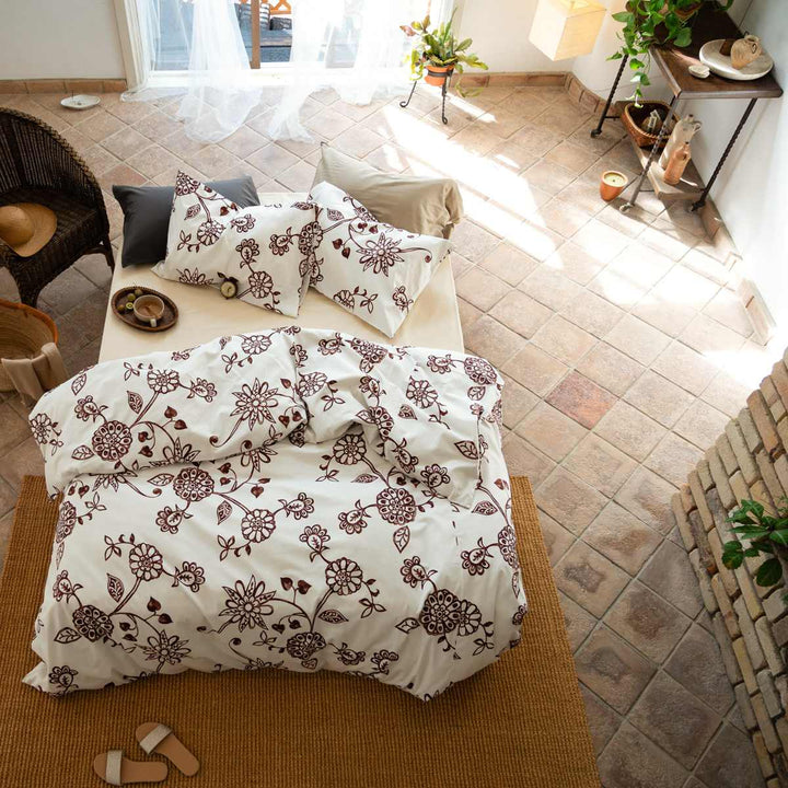 掛け布団カバーFabtheHomeダブルエイジア花柄綿100％