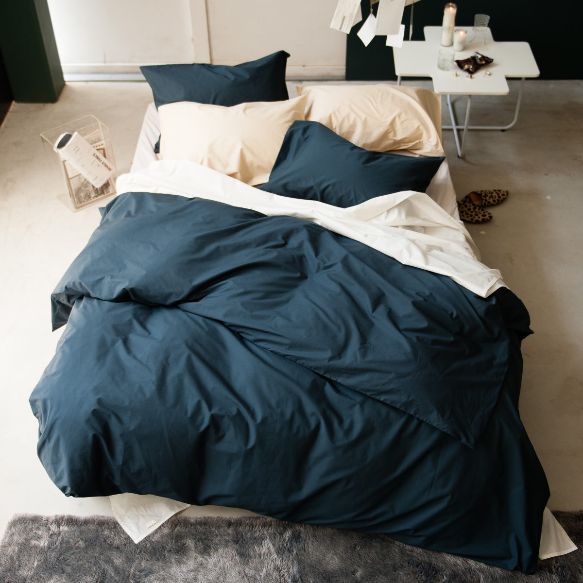 Fab the Home 掛け布団カバー ストーン ダブル(190x210cm) エアリーパイル FH123940-130 ｜Fab the Home 掛け布団カバー ストーン ダブル(190x210cm