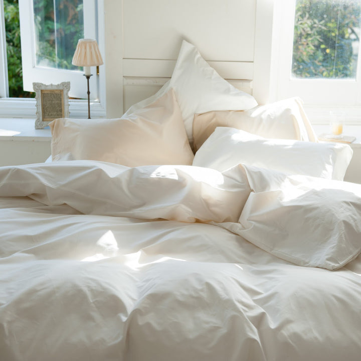 掛け布団カバーFabtheHomeダブルソリッド無地綿100％