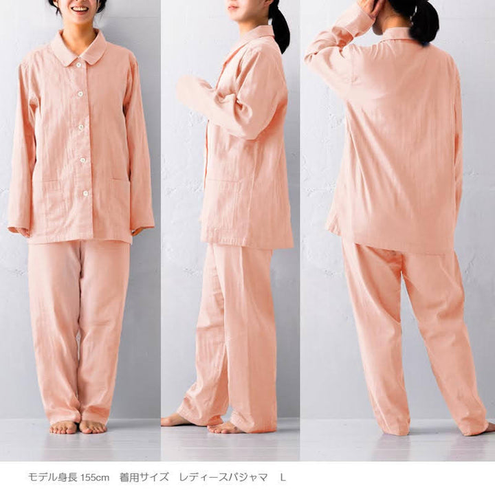 パジャマFabtheHomeLレディースダブルガーゼ綿100％