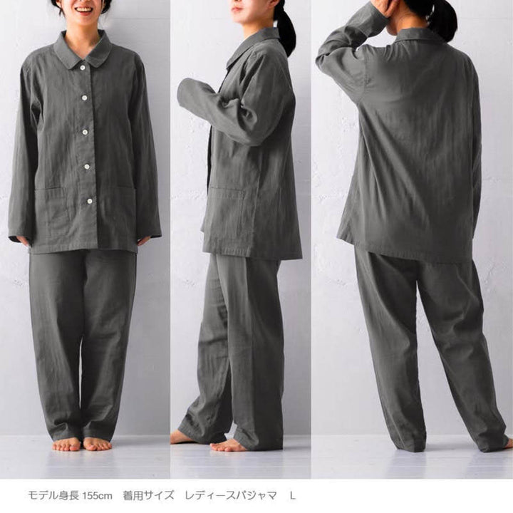 パジャマFabtheHomeLレディースダブルガーゼ綿100％