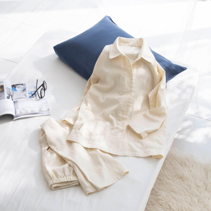 パジャマFabtheHomeLレディースダブルガーゼ綿100％