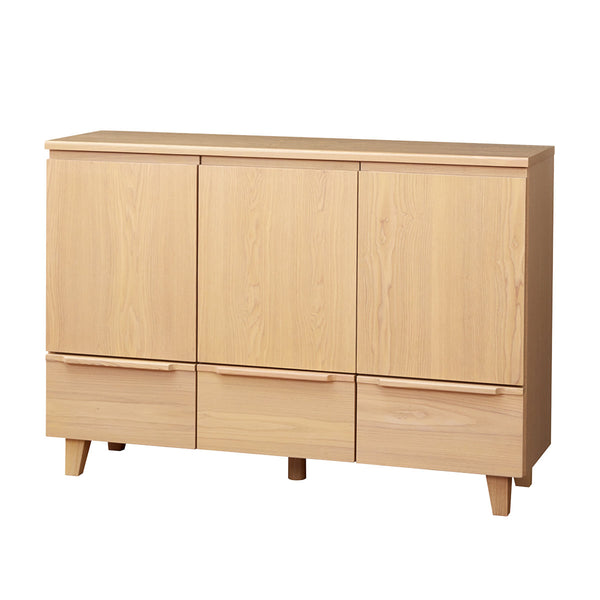 キャビネット幅120cmリビングボード北欧風突板仕上げCROSS