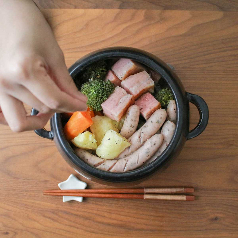 ＆NEご飯鍋3合炊きハレとケ竹しゃもじ付き萬古焼日本製