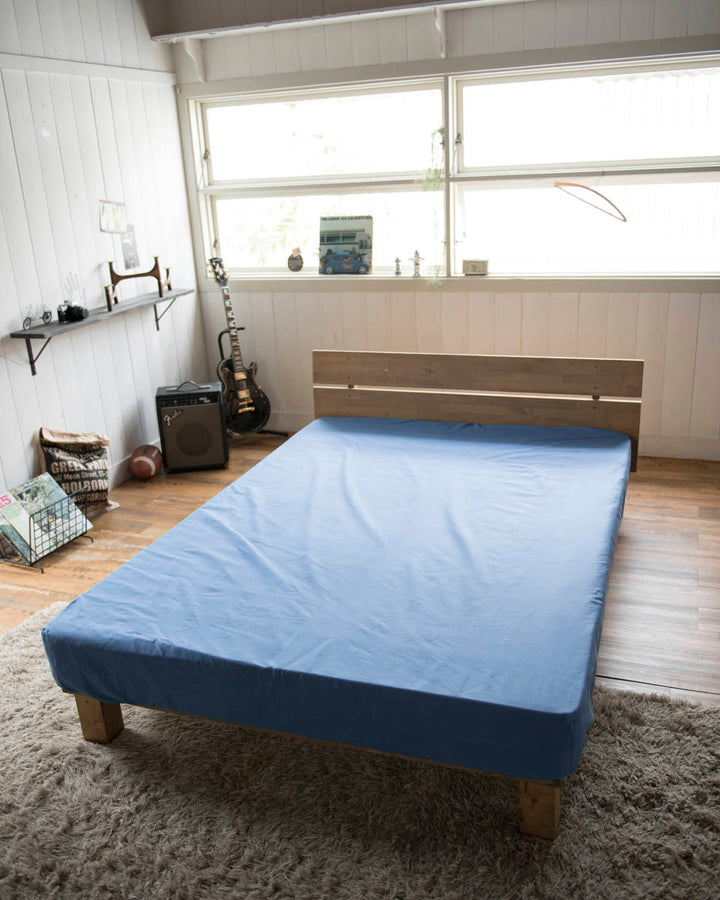 ボックスシーツダブル綿100％デニム素材ライトデニムFabtheHome