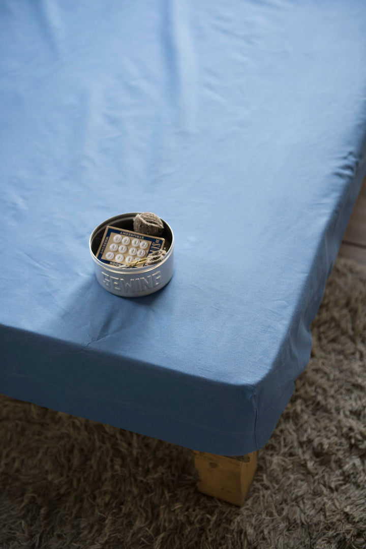 ボックスシーツダブル綿100％デニム素材ライトデニムFabtheHome