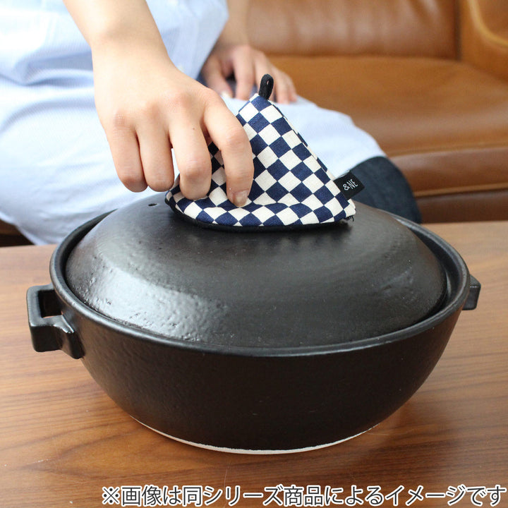＆NE鍋つかみ三角レトロ綿100％日本製紐つき