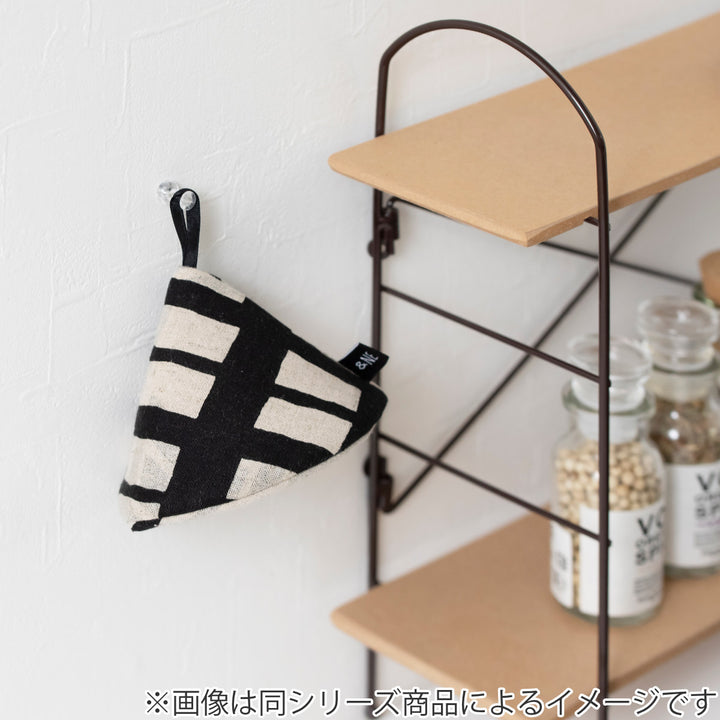 ＆NE鍋つかみ三角レトロ綿100％日本製紐つき