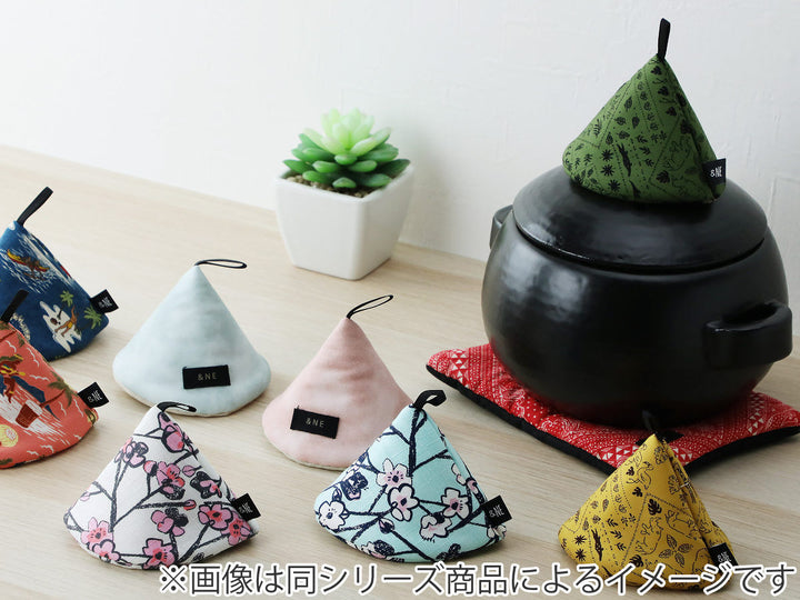＆NE鍋つかみ三角レトロ綿100％日本製紐つき