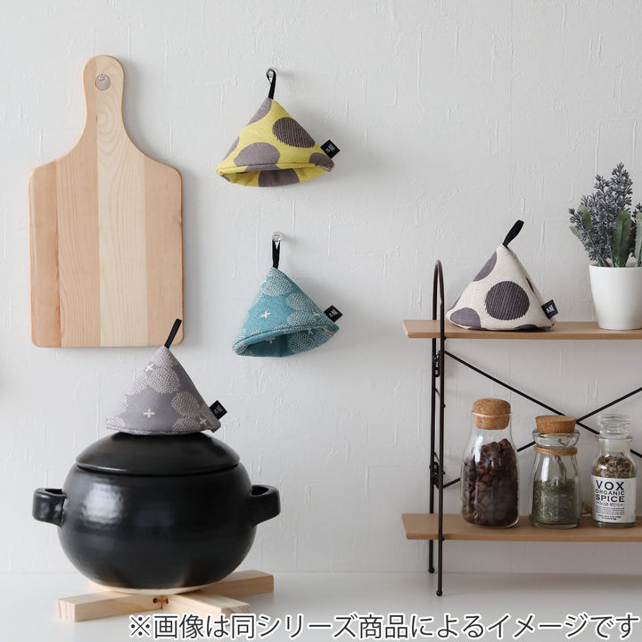 ＆NE鍋つかみ三角レトロ綿100％日本製紐つき