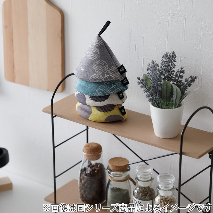 ＆NE鍋つかみ三角レトロ綿100％日本製紐つき