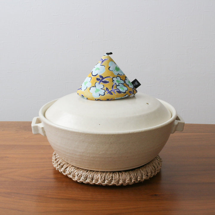 ＆NE鍋つかみ三角レトロ綿100％日本製紐つき