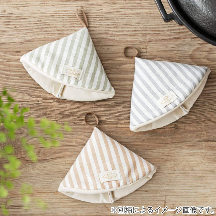 ＆NE鍋つかみ三角ダックス綿100％日本製紐つき