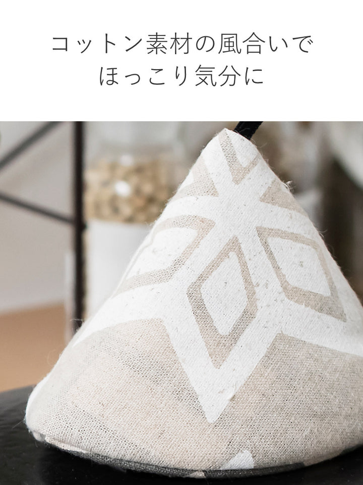 ＆NE鍋つかみ大三角ハナ綿麻日本製紐つき