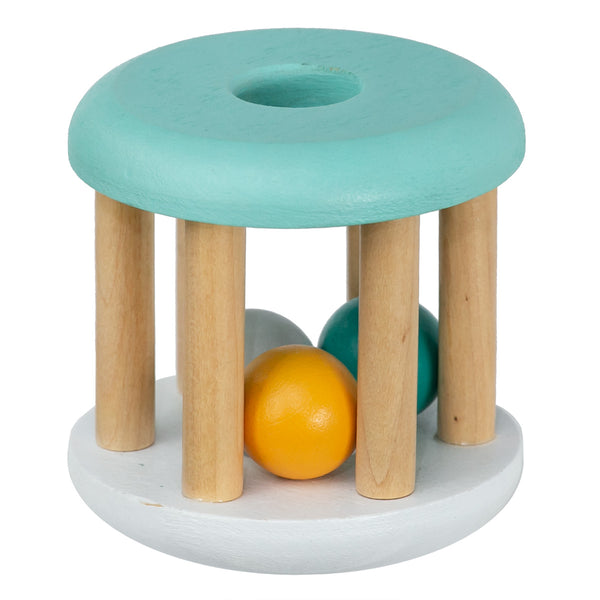 おもちゃベビーRATTLEBALLBLUE木製北欧出産祝い