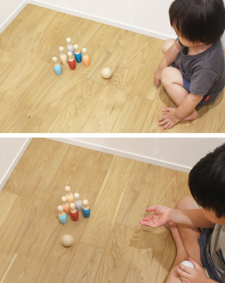 おもちゃベビーBOWLINGSETS木製北欧知育玩具