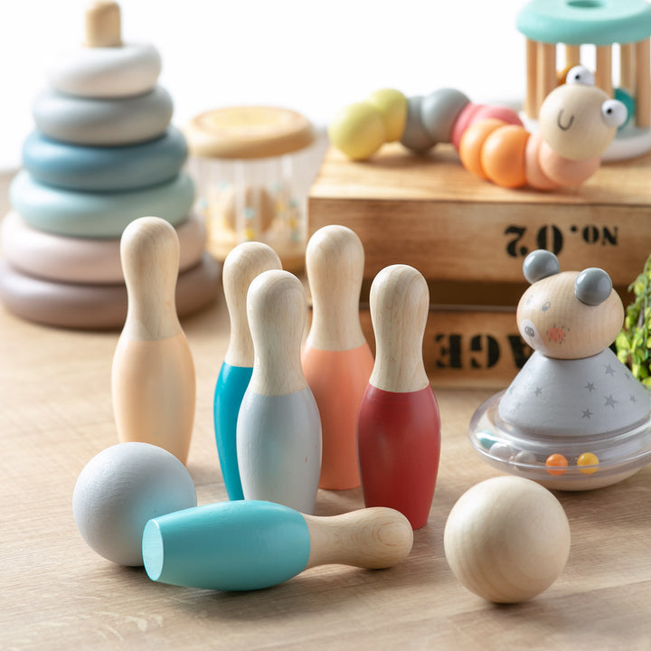 おもちゃベビーBOWLINGSETS木製北欧知育玩具