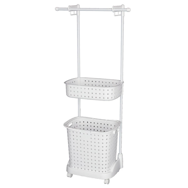 ランドリーバスケットレクエア2段ハンガー付き