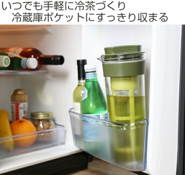 ピッチャー1.1Lスリムジャグ茶こし付き横置き耐熱プラスチック