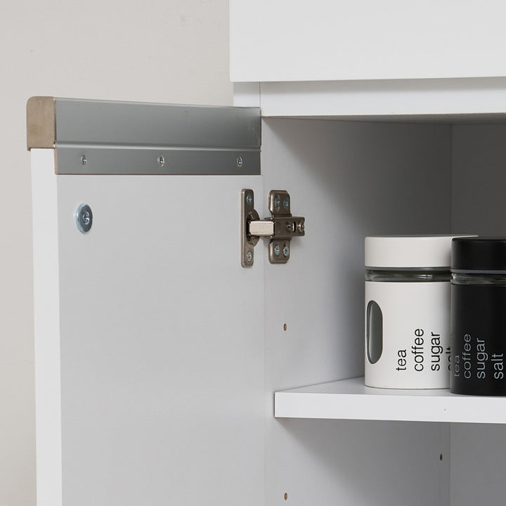 キッチンカウンター幅82cmキャスター2口コンセント付背面化粧完成品