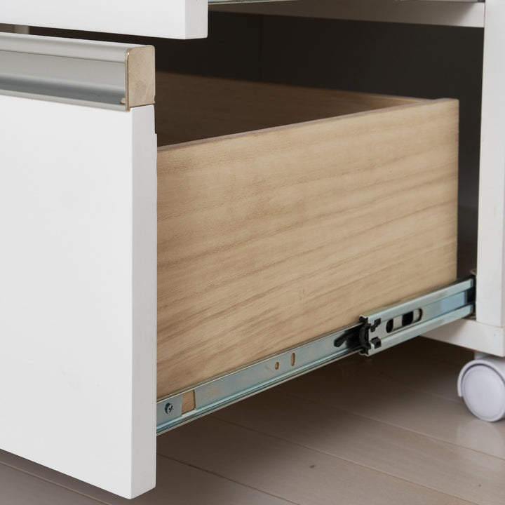 キッチンカウンター幅82cmキャスター2口コンセント付背面化粧完成品