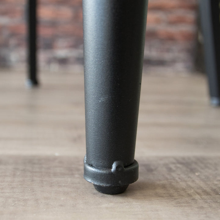 チェア座面高50cmレザー調ヴィンテージ加工スタッズ肘掛け