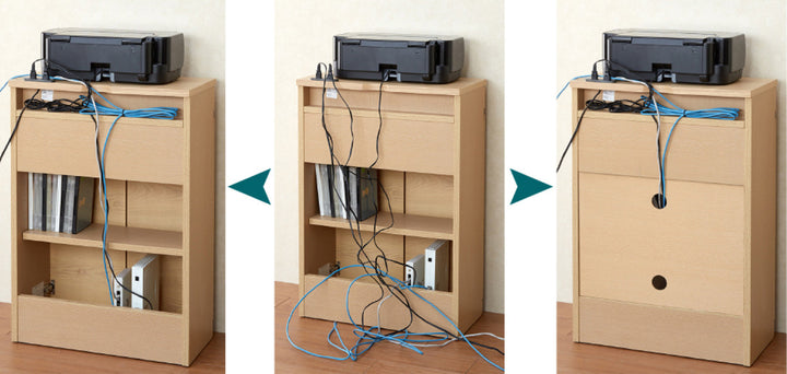 サイドキャビネット薄型背面収納突板仕上幅45cm