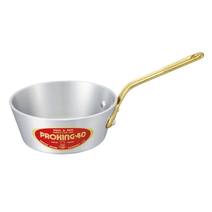 片手鍋18cm浅型ガス火専用プロキングテーパー付き中尾アルミ日本製