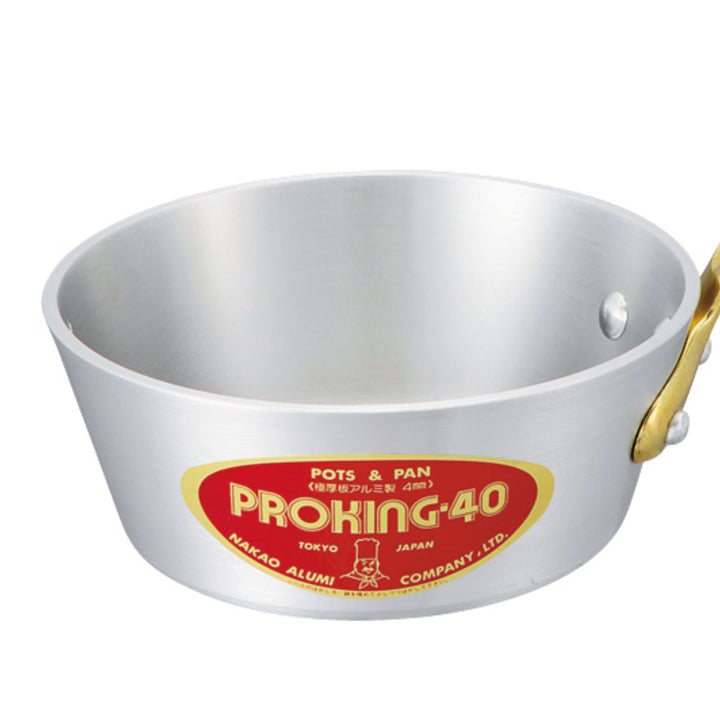 片手鍋27cm浅型ガス火専用プロキングテーパー付き中尾アルミ日本製