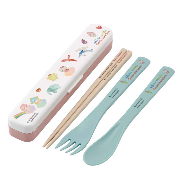 トリオセット抗菌箸スプーンフォーク音のならないサンリオキャラクターズ×小渕暁子
