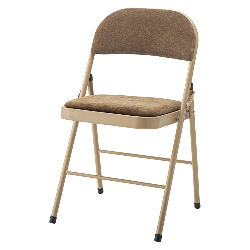 折りたたみ椅子座面高48cmファブリックベロア調パイプ椅子