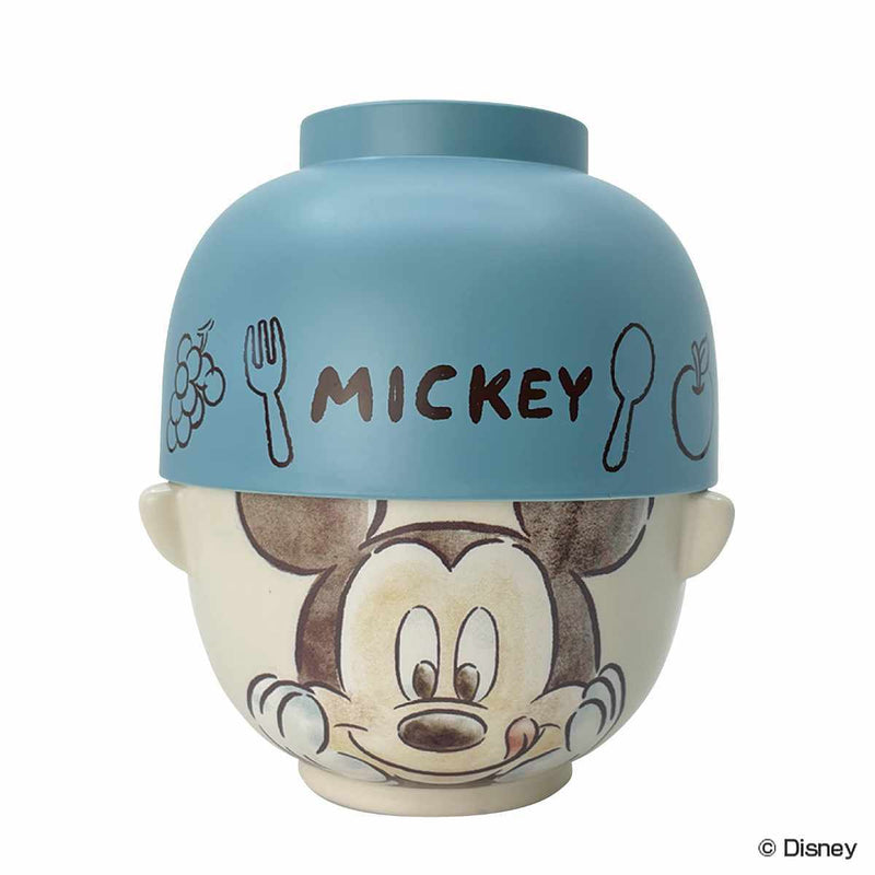 汁椀茶碗セットミッキーマウス水彩タッチ磁器プラスチック