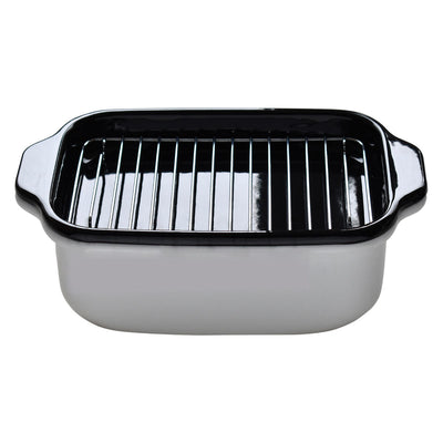 天ぷら鍋 角型 IH対応 富士ホーロー 温度計 揚げ網 バット付き