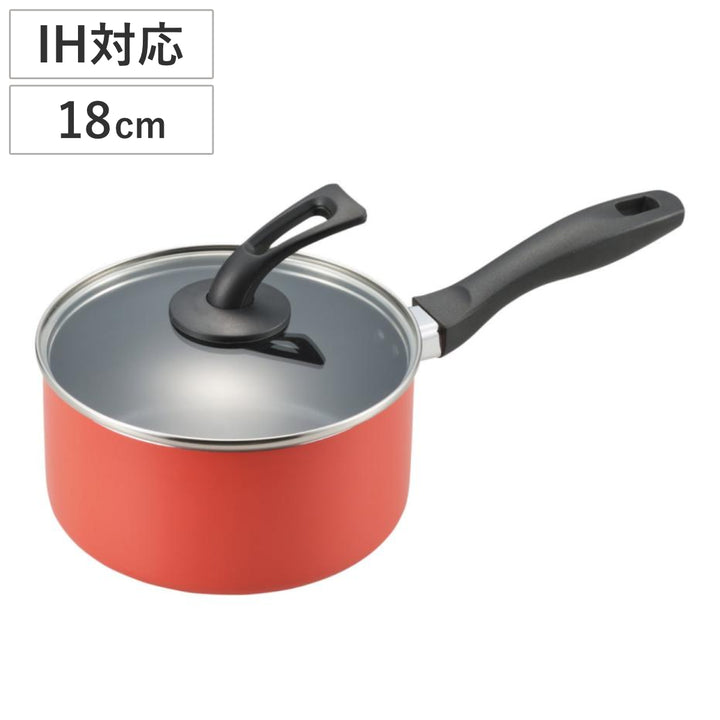 片手鍋18cmIH対応エステルフッ素樹脂加工