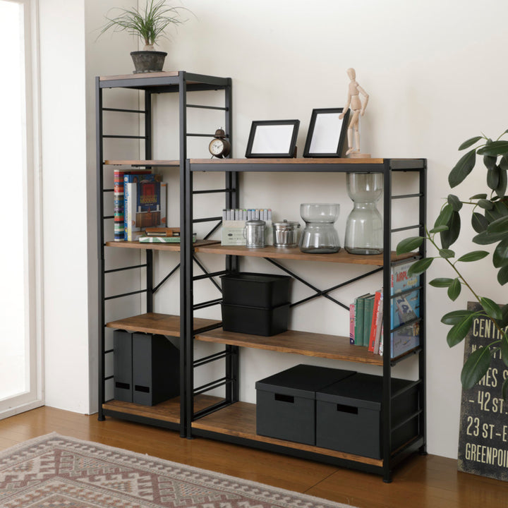 オープンラック5段幅44cmヴィンテージ調スリムタイプ