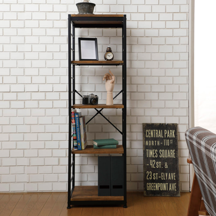 オープンラック5段幅44cmヴィンテージ調スリムタイプ